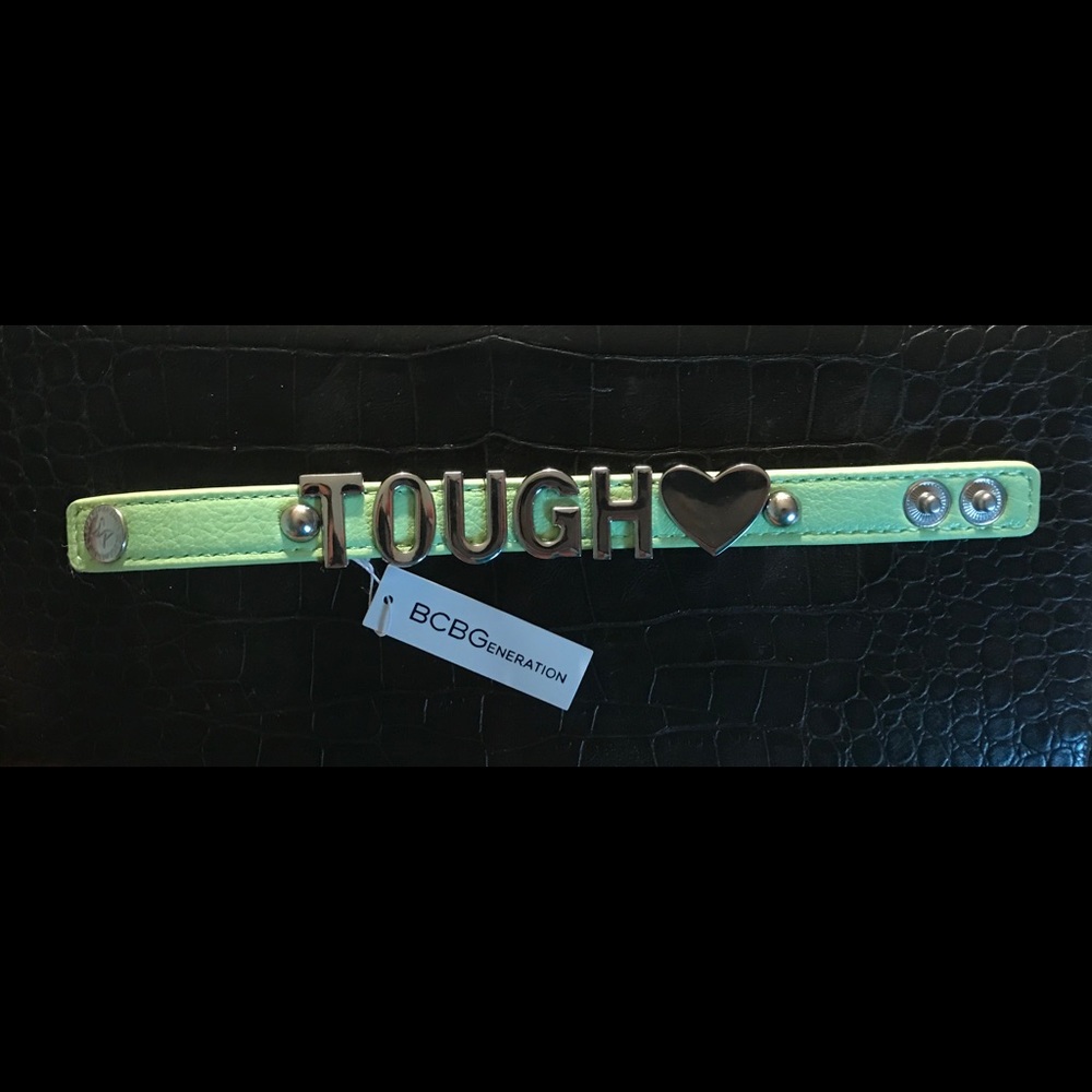 BCBG “TOUGH” Leather Wrap Bracelet